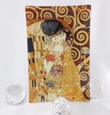 CARMANI - 1990 Gustav Klimt The Kiss glass plate 15 x 23 cm in gift box