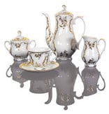 Cmielow - 1790 Glamor XII coffee service for 6 persons with gold decoration