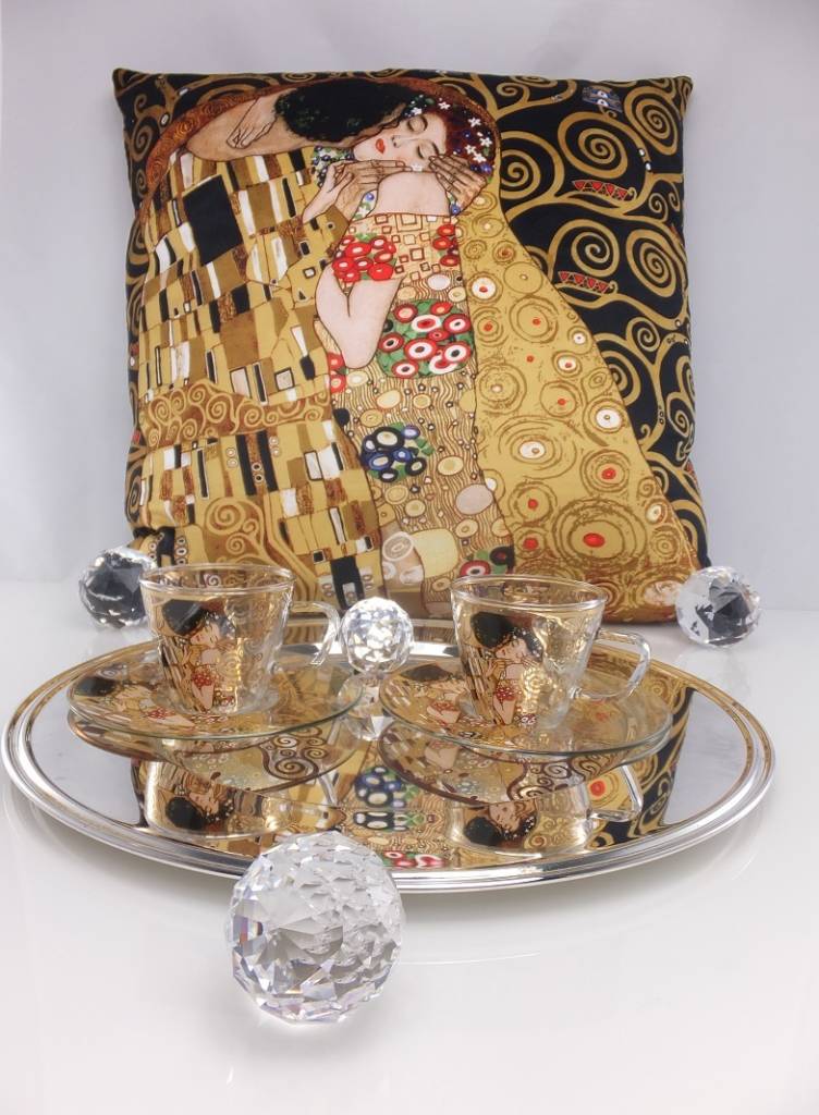 CARMANI - 1990 Gustav Klimt - Espressotasse aus Glas in Geschenkbox