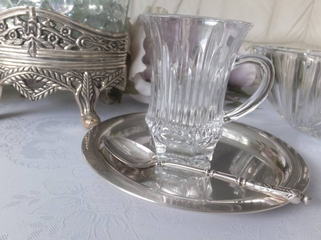 IRENA -  1924  Glass cup coffee cup with base in 3 finishes
