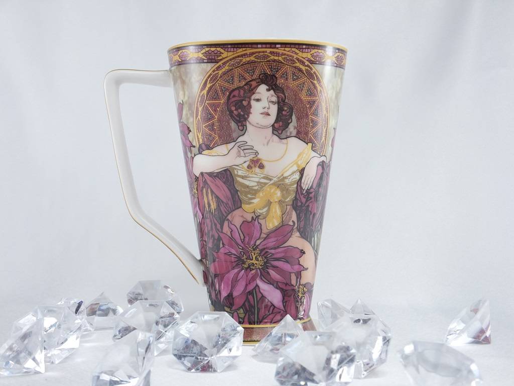 CARMANI - 1990 Alfons Mucha - The Precious Stones Ruby - XXL Coffee Mug