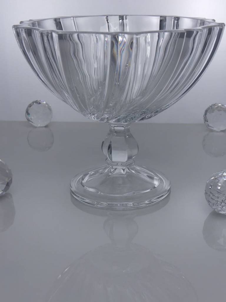 IRENA -  1924  Large glass bowl on foot with relief pattern