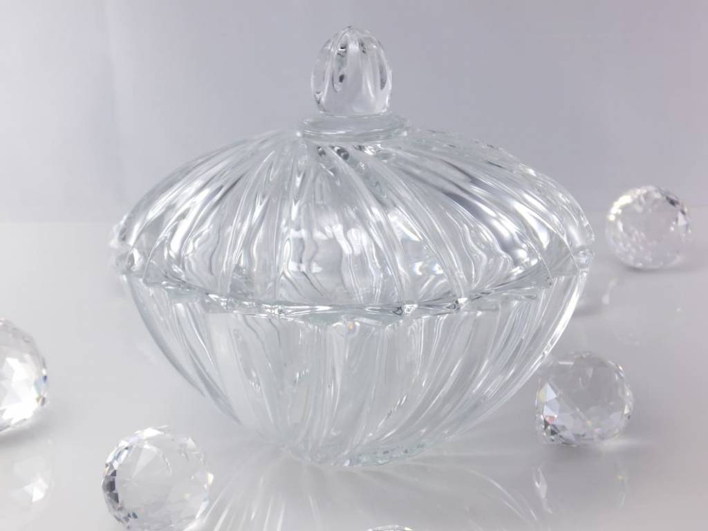 IRENA -  1924  Opulent glass bowl - pastry bowl with relief pattern