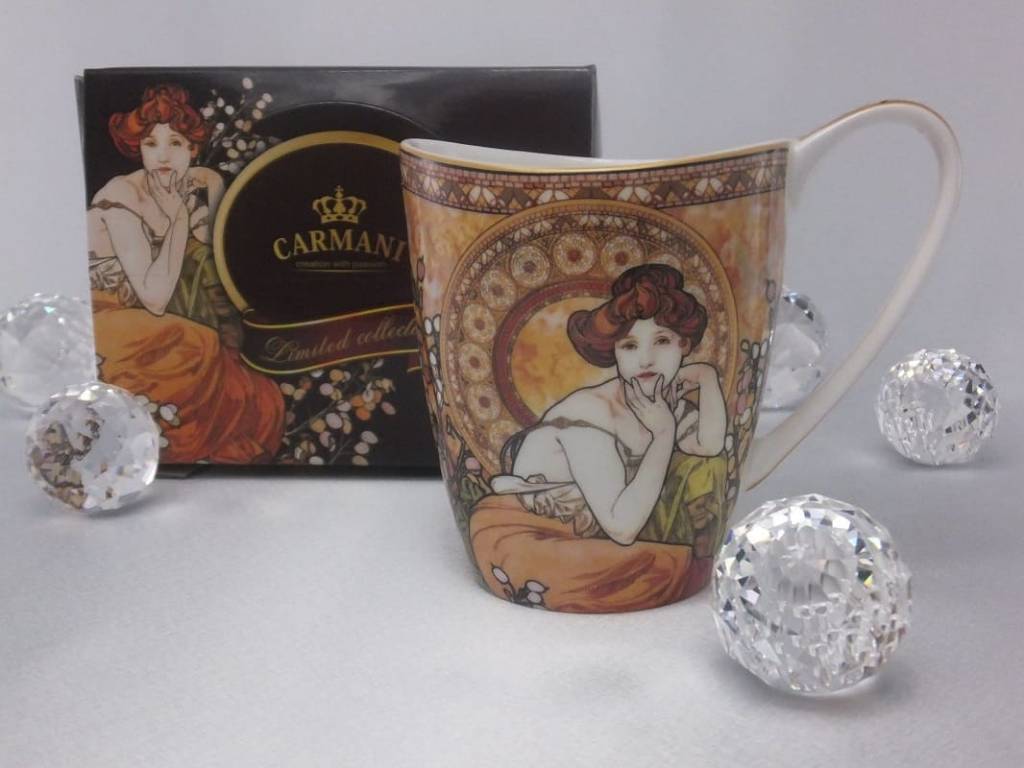 CARMANI - 1990 Alfons Mucha   - Topaz - The Precious Stones - Kaffeetasse Vanessa