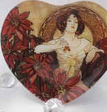 CARMANI - 1990 Alfons Mucha - Ruby - Heart shaped decoration plate