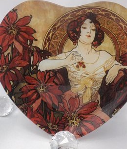 CARMANI - 1990 Alfons Mucha - Ruby - Glass plate