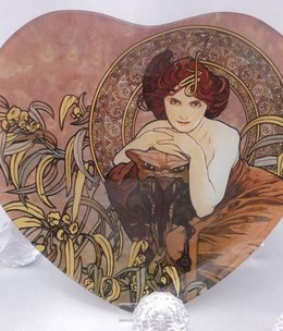 CARMANI - 1990 Alfons Mucha - emerald - glass plate