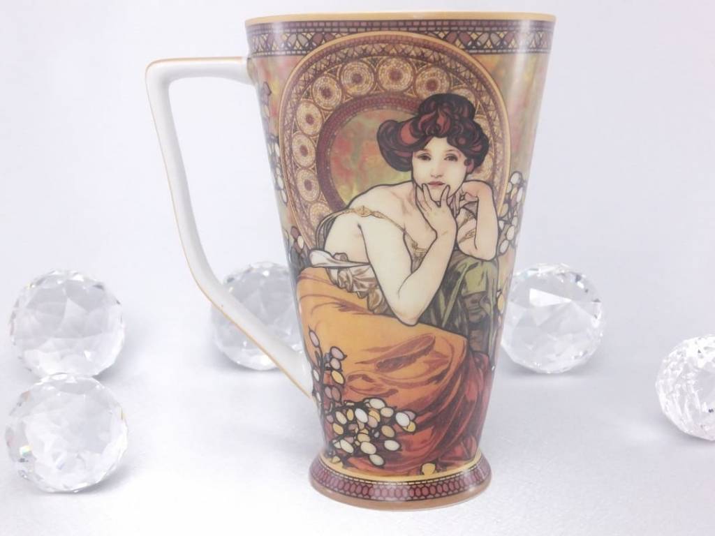 CARMANI - 1990 Alfons Mucha - The Precious Stones -Topaz - XXL Coffee Mug