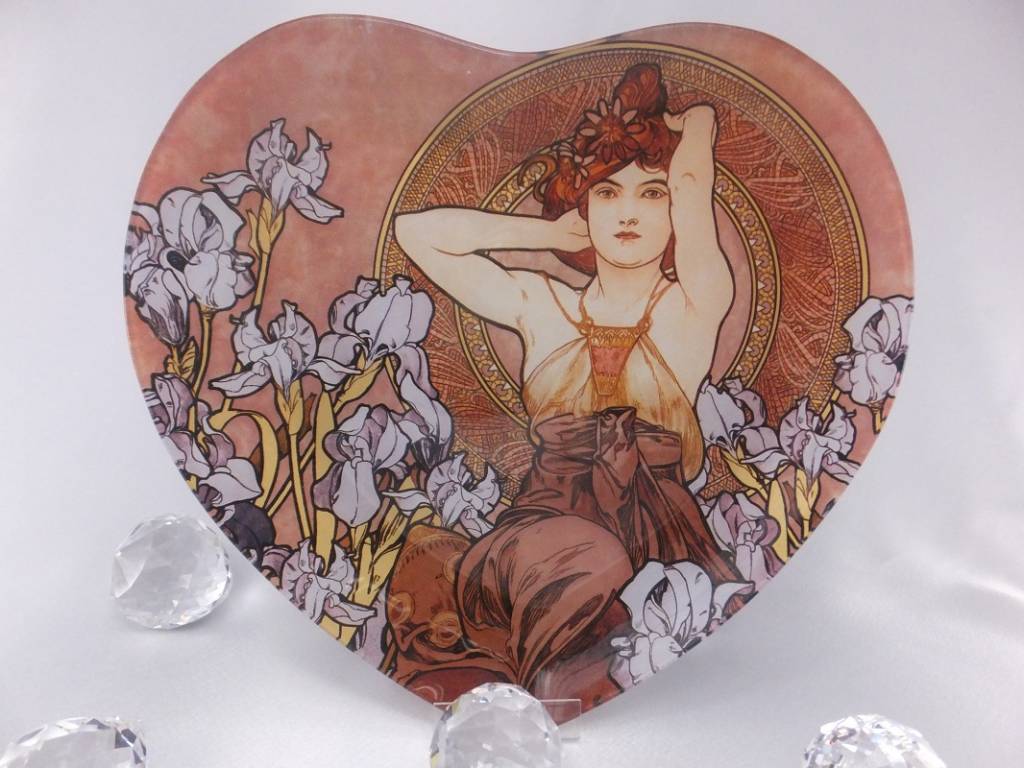 CARMANI - 1990 Alfons Mucha - Amethyst - Heart shaped decoration plate