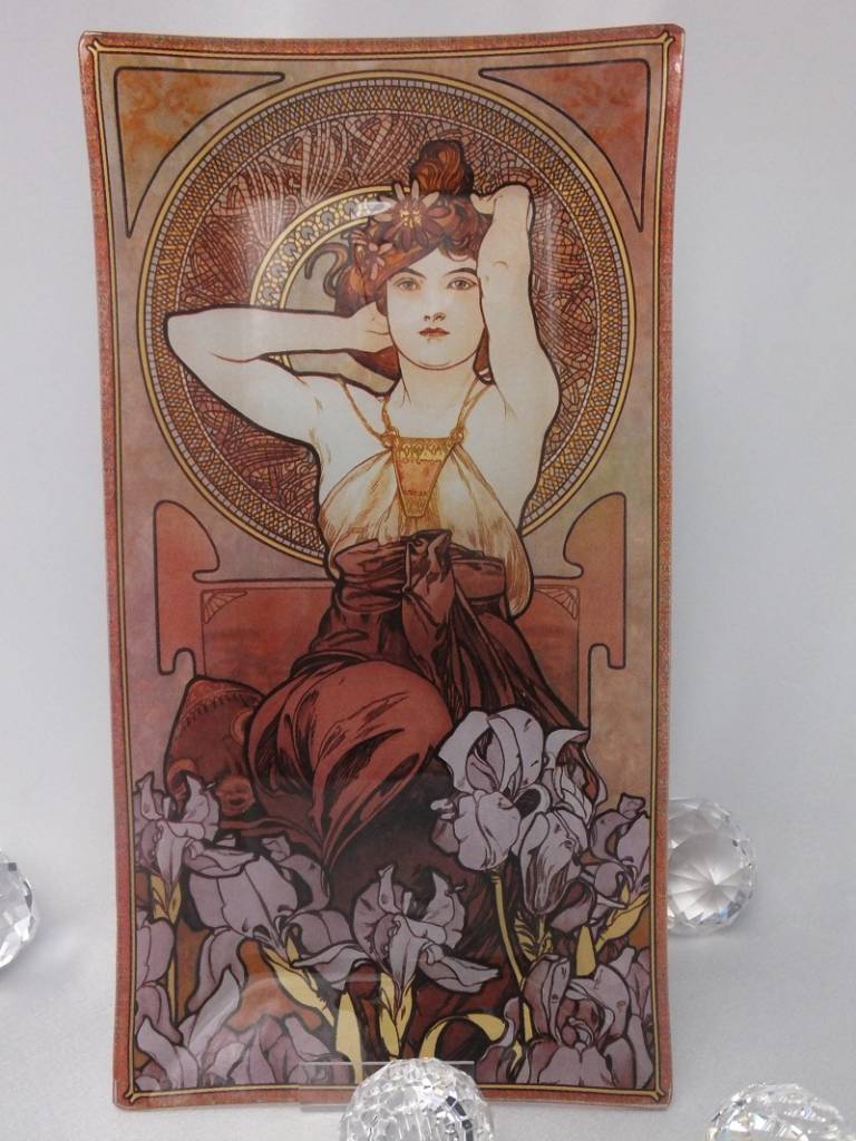 CARMANI - 1990 Alfons Mucha -  Amethyst   -Servierplatte 30 x 16 cm