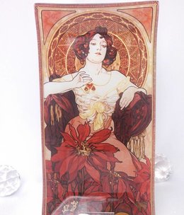 CARMANI - 1990 Alfons Mucha - Ruby - Glass plate