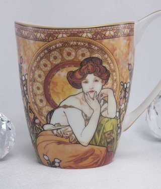 CARMANI - 1990 Alfons Mucha -  Topaz -Tasse Vanessa