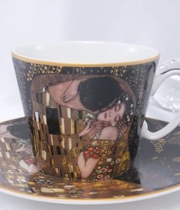 CARMANI - 1990 Gustav Klimt - Coffee Cup Set - The Kiss Nero