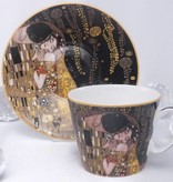 CARMANI - 1990 Gustav Klimt - - Der Kuss -  Nero-Kaffeetasse  mit Untertasse