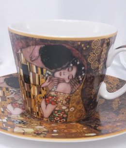 CARMANI - 1990 Gustav Klimt - Coffee Cup Set - The Kiss - Brown