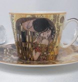CARMANI - 1990 Gustav Klimt - Kaffeetasse  mit Untertasse - Der Kuss - hell