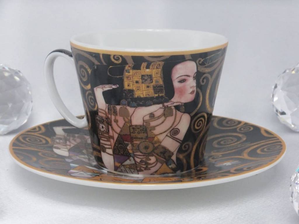 CARMANI - 1990 Gustav Klimt - Erwartung - Kaffeetasse  mit Untertasse  in Geschenkbox