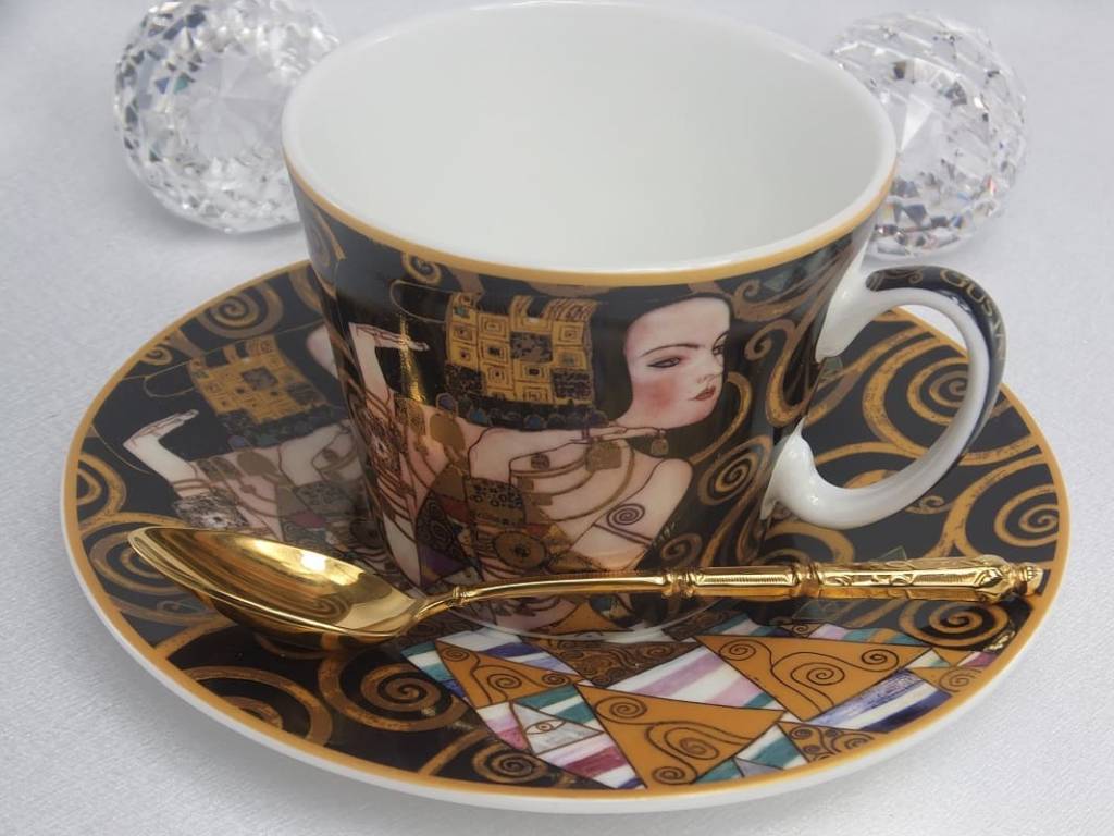 CARMANI - 1990 Gustav Klimt - Expectation - Coffee cup with saucer in gift box