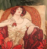 CARMANI - 1990 Alfons Mucha - Precious Stones - Ruby - Pillow