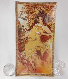 CARMANI - 1990 Alfons Mucha - Glass Plate - Autumn