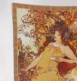 CARMANI - 1990 Alfons Mucha - Glass Plate - The Four Seasons - Autumn