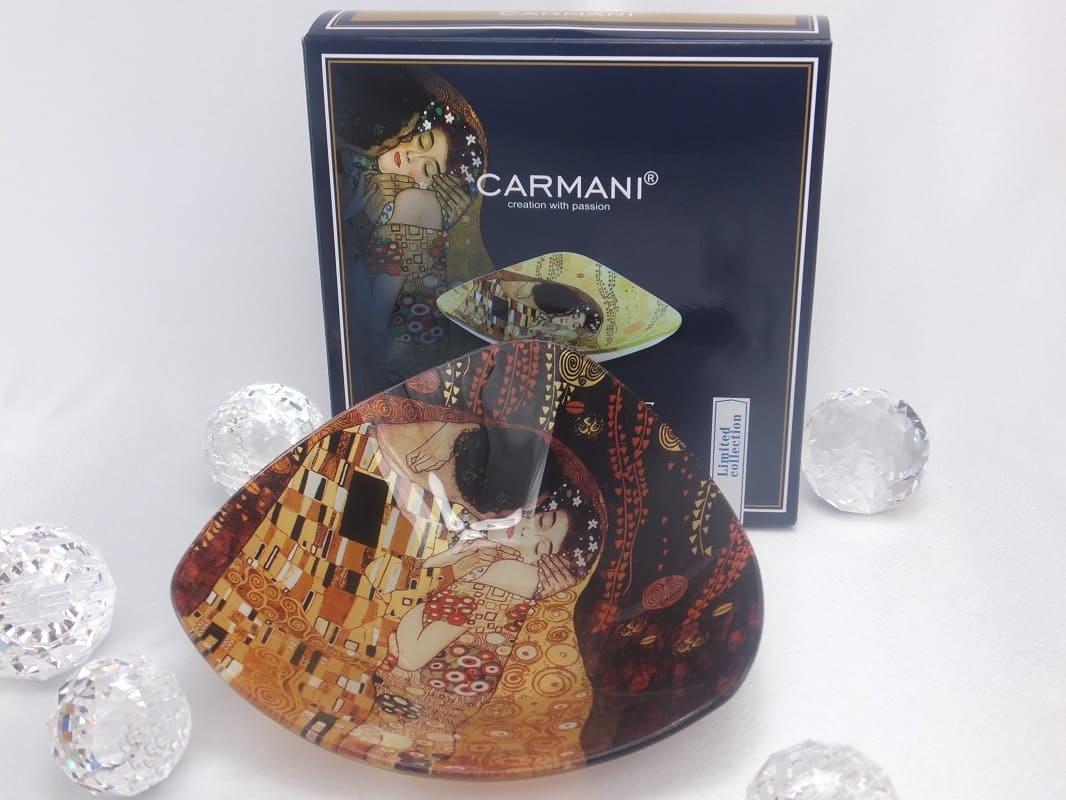 CARMANI - 1990 Gustav Klimt - The Kiss dark glass cup