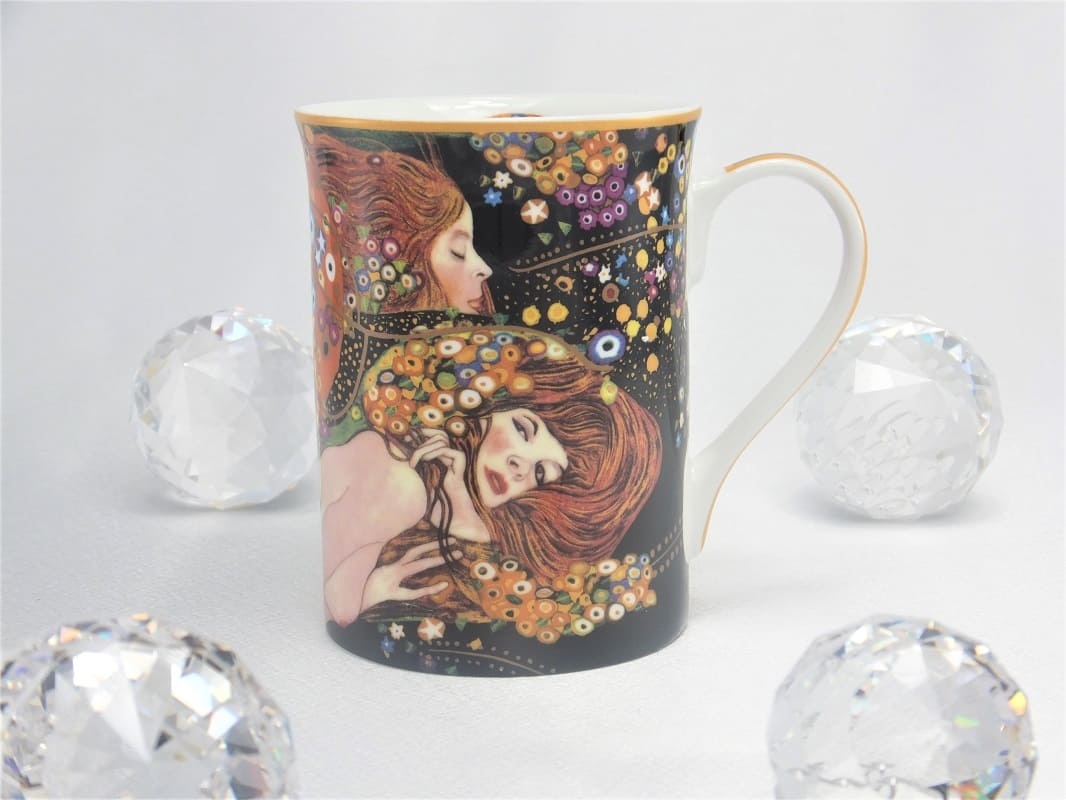 DELUXE by MJS Gustav Klimt -   Die  Wasserschlangen Kaffeetasse in Geschenkbox