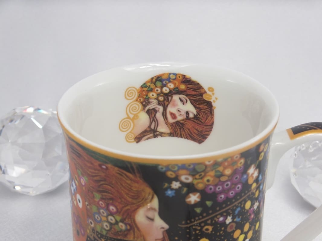 DELUXE by MJS Gustav Klimt -   Die  Wasserschlangen Kaffeetasse in Geschenkbox