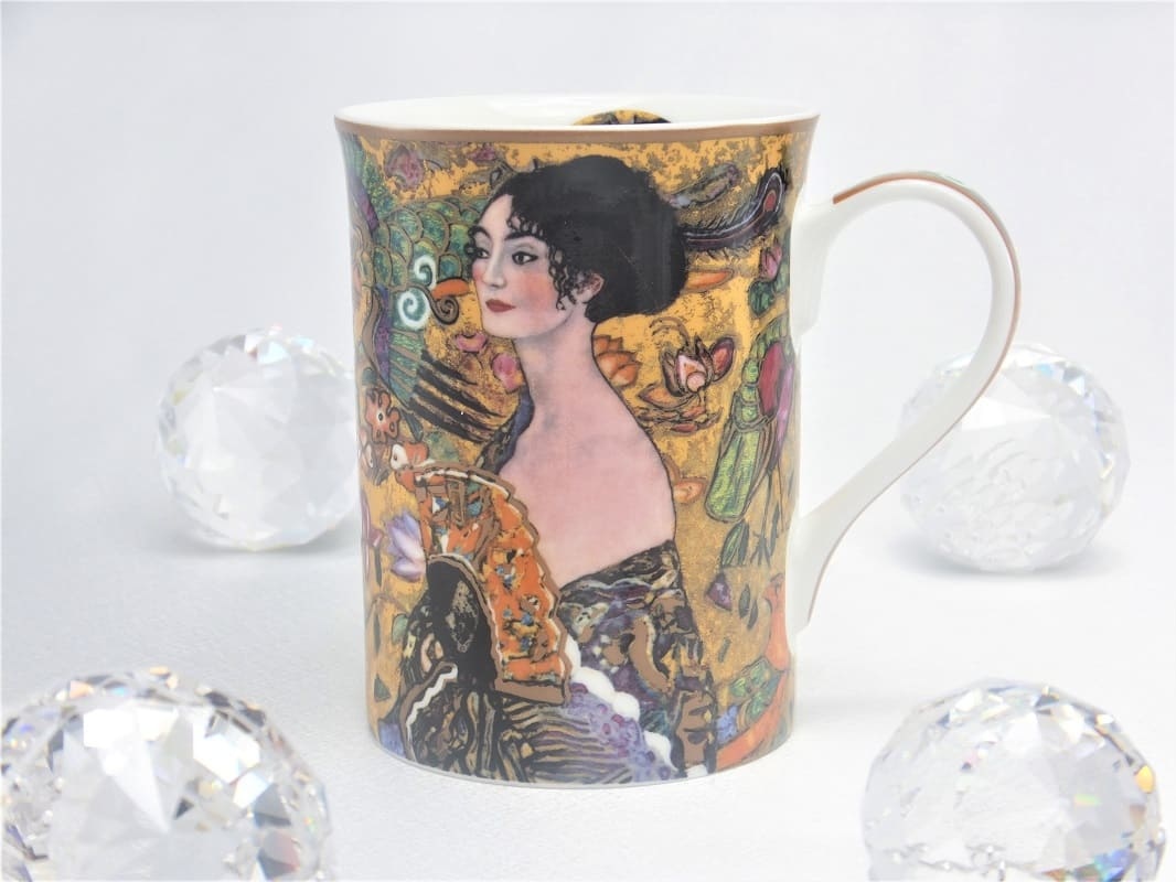 DELUXE by MJS Gustav Klimt -   Dame mit dem Fächer Kaffeetasse in Geschenkbox