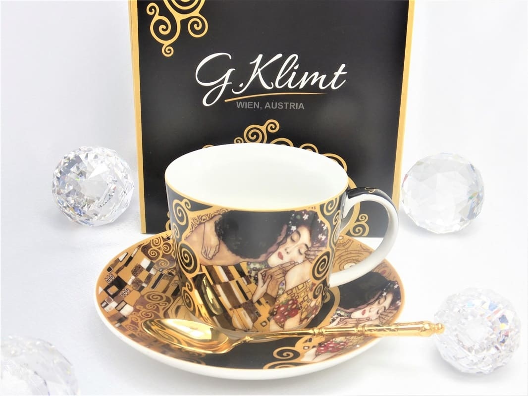 DELUXE by MJS Gustav Klimt - Der Kuss- Kaffeetasse Set in Geschenkbox