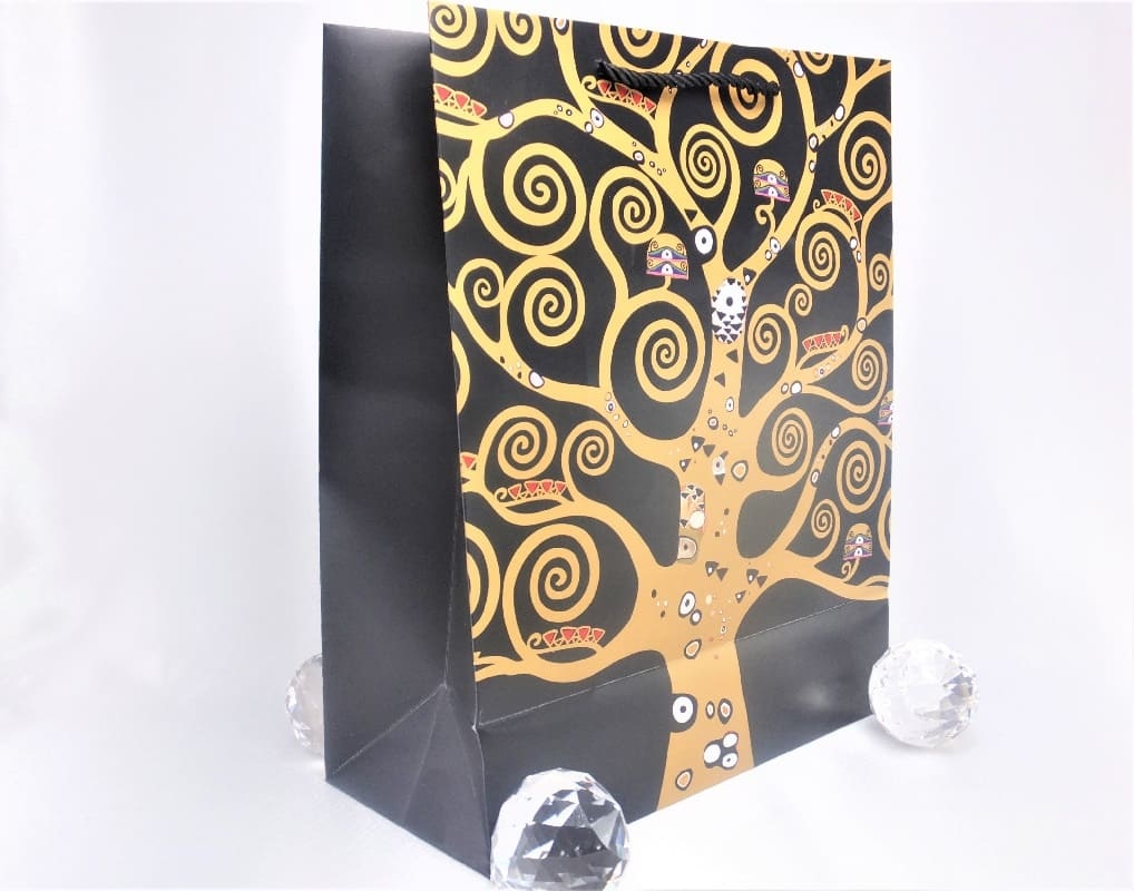 CARMANI - 1990 Gustav Klimt - Tree of Life - Gift bag M in Nero