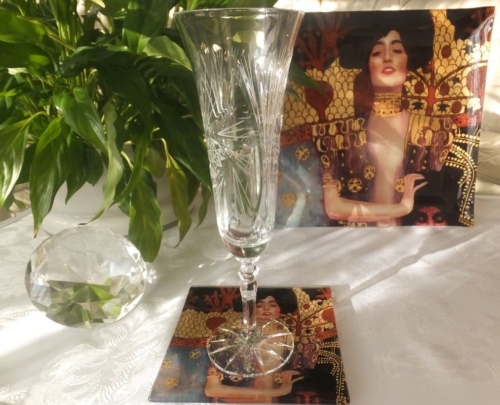 CARMANI - 1990 Gustav Klimt - Judith - Glass plate 25 x 25 cm