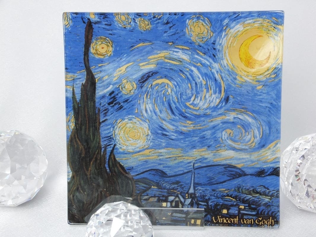 CARMANI - 1990 Vincent van Gogh - Starry Night - Glass plate 13 x 13 cm