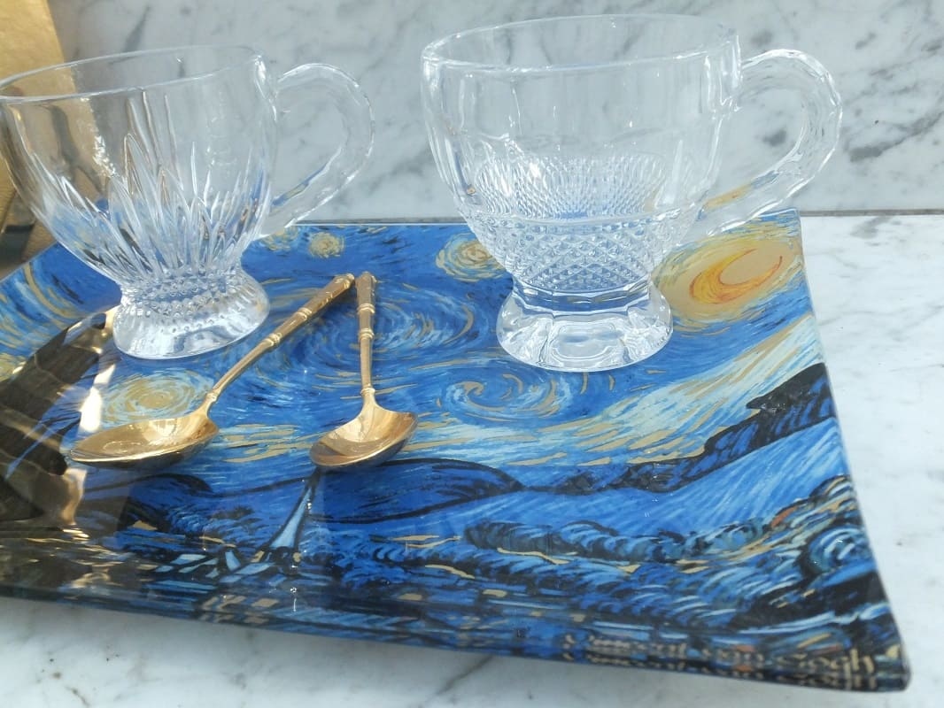 CARMANI - 1990 Vincent van Gogh - Starry Night - Glass plate 13 x 13 cm