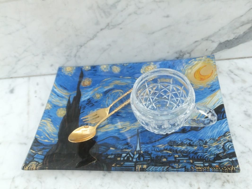 CARMANI - 1990 Vincent van Gogh - Starry Night - Glass plate 13 x 13 cm