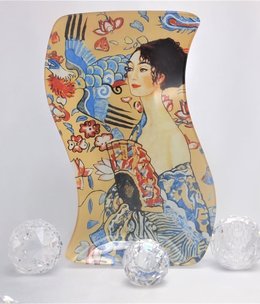 CARMANI - 1990 Gustav Klimt - Die Dame  - Glasteller S- Form