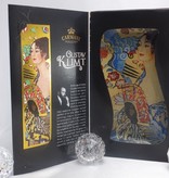 CARMANI - 1990 Gustav Klimt - Glass plate -S shape - The lady with the fan 23 x 15 cm