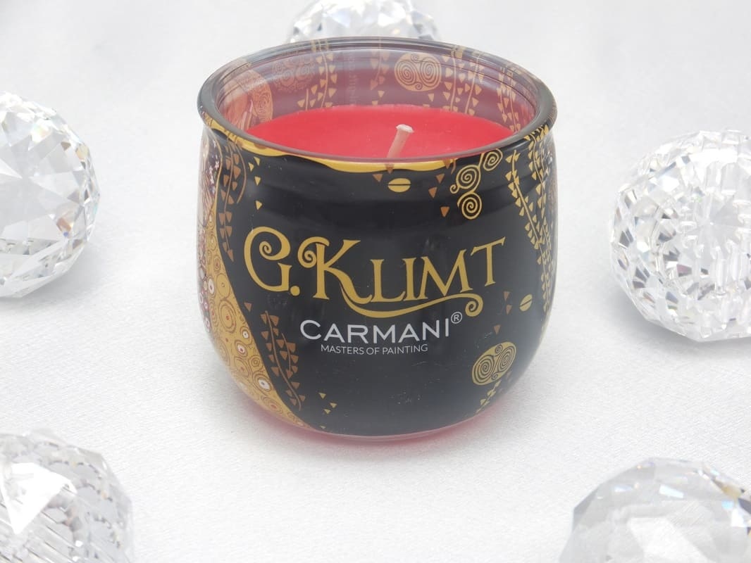 CARMANI - 1990 Gustav Klimt - Der Kuss - Duftkerze Passion   in Geschenkbox