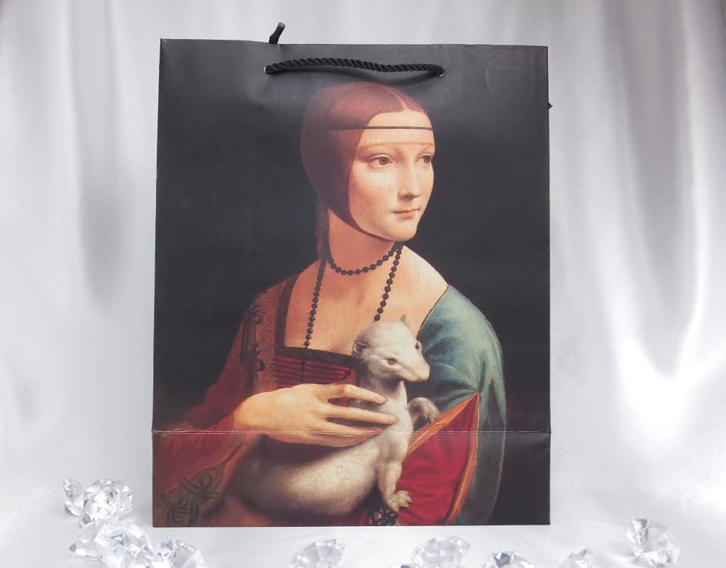 CARMANI - 1990 Leonardo da Vinci - large gift bag with two different portraits