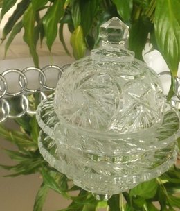 Julia - 1842  Crystal glass butter dish