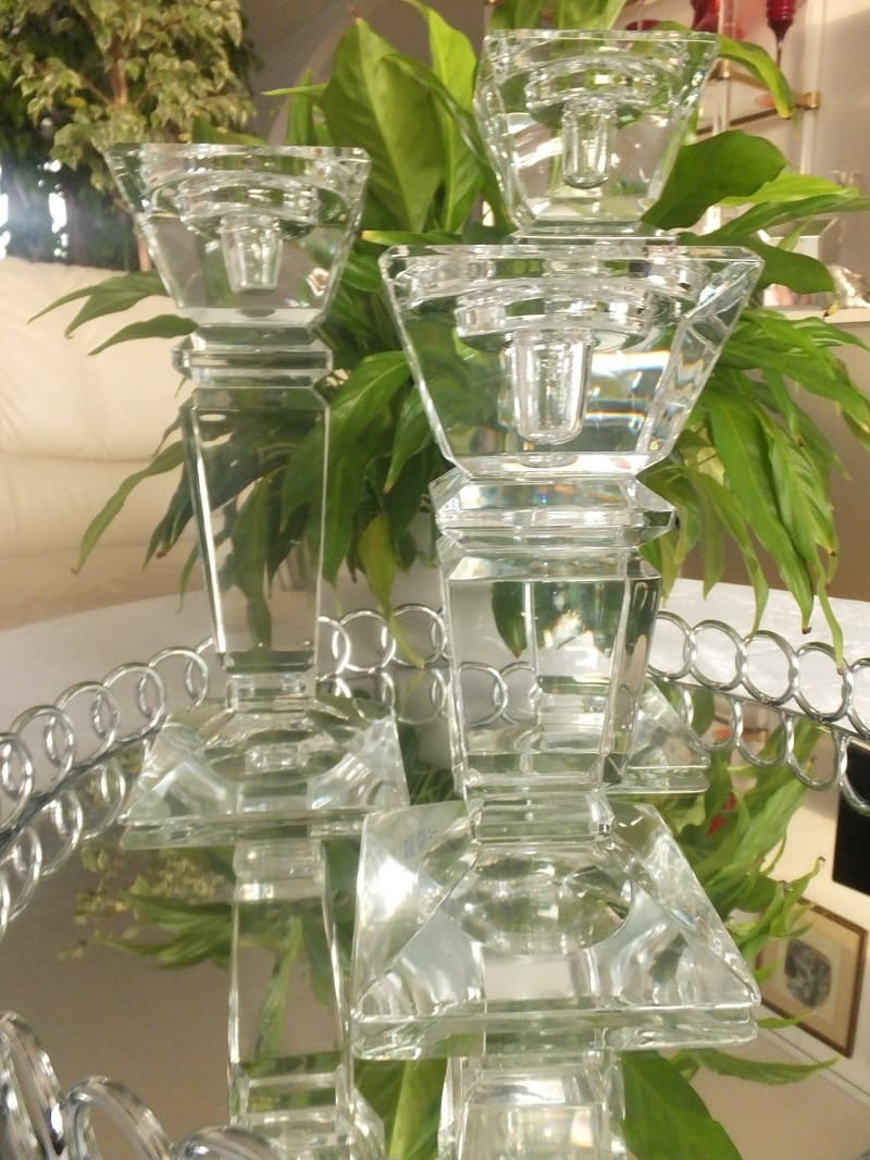 Julia - 1842  Carat - dekorativer Kerzenständer aus Kristallglas   - large