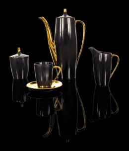 Cmielow - 1790 Glamor I - coffee service - nero / gold
