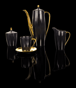 Cmielow - 1790 Glamour I - Kaffeeservice - nero/gold