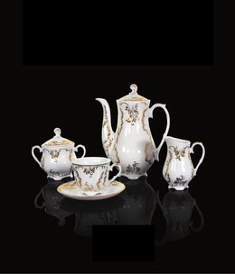 Cmielow - 1790 Glamor XII - coffee service 6/15 in white / gold