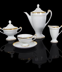Cmielow - 1790 Glamor VI - tea service 6/15 white / gold rim