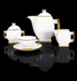 Cmielow - 1790 Glamor III coffee service for 6 persons with gold rim.