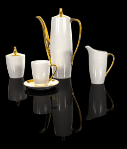 Cmielow - 1790 Glamor II - coffee service 6/15 in white / gold