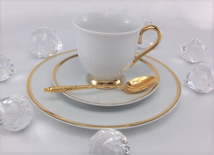 CRISTOFF -1831 Marie - Julie - Gold   ★  Porzellantasse & Untertasse