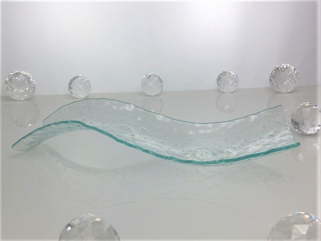 Tray -S - shaped - bubble glass 29 x 12 cm