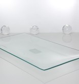 Tray made of transparent glass 34 x 17 cm